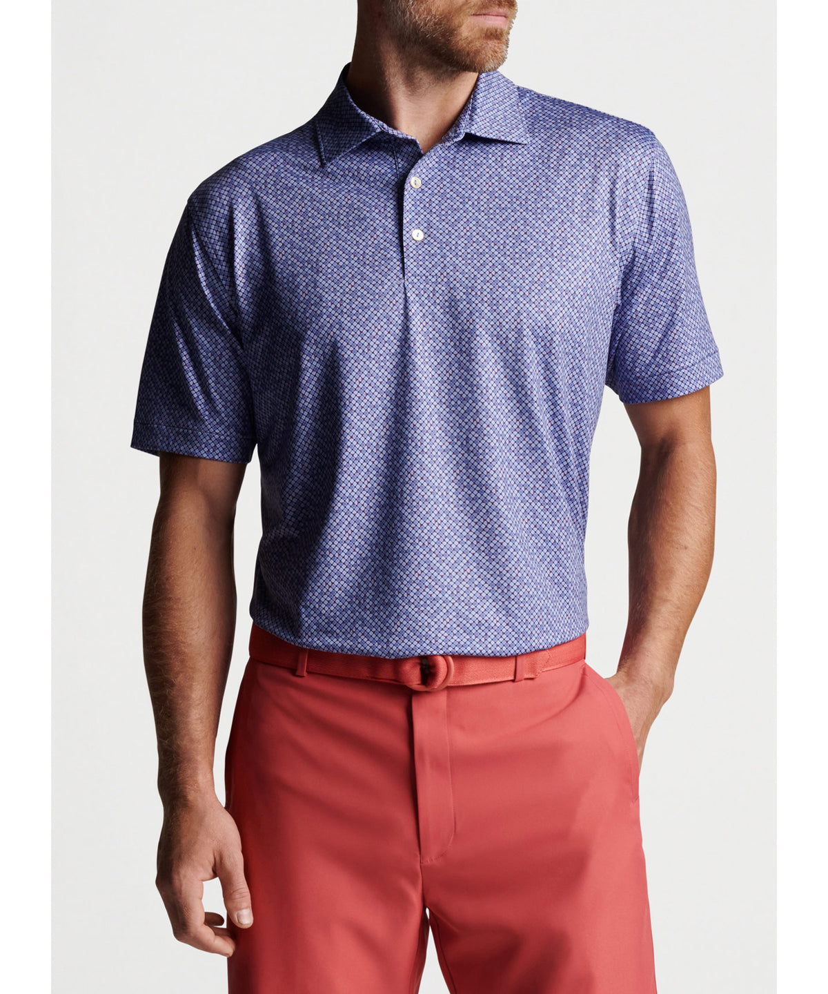 Peter Millar Short Sleeve Dot Print Polo