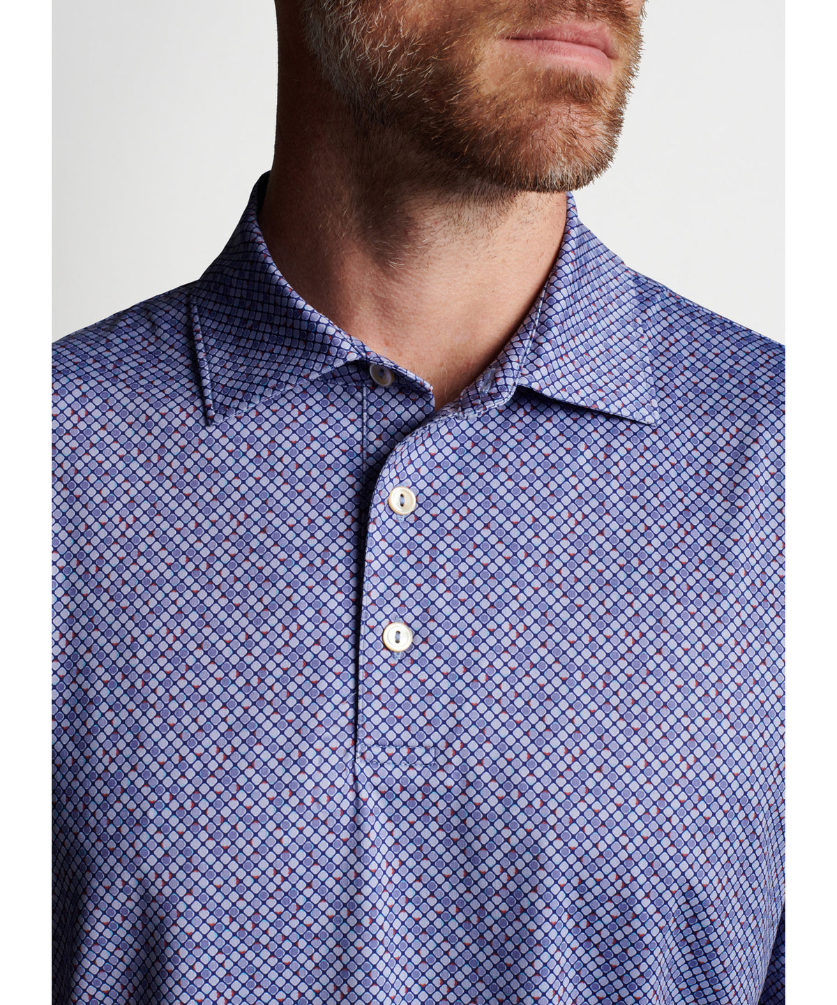 Peter Millar Short Sleeve Dot Print Polo