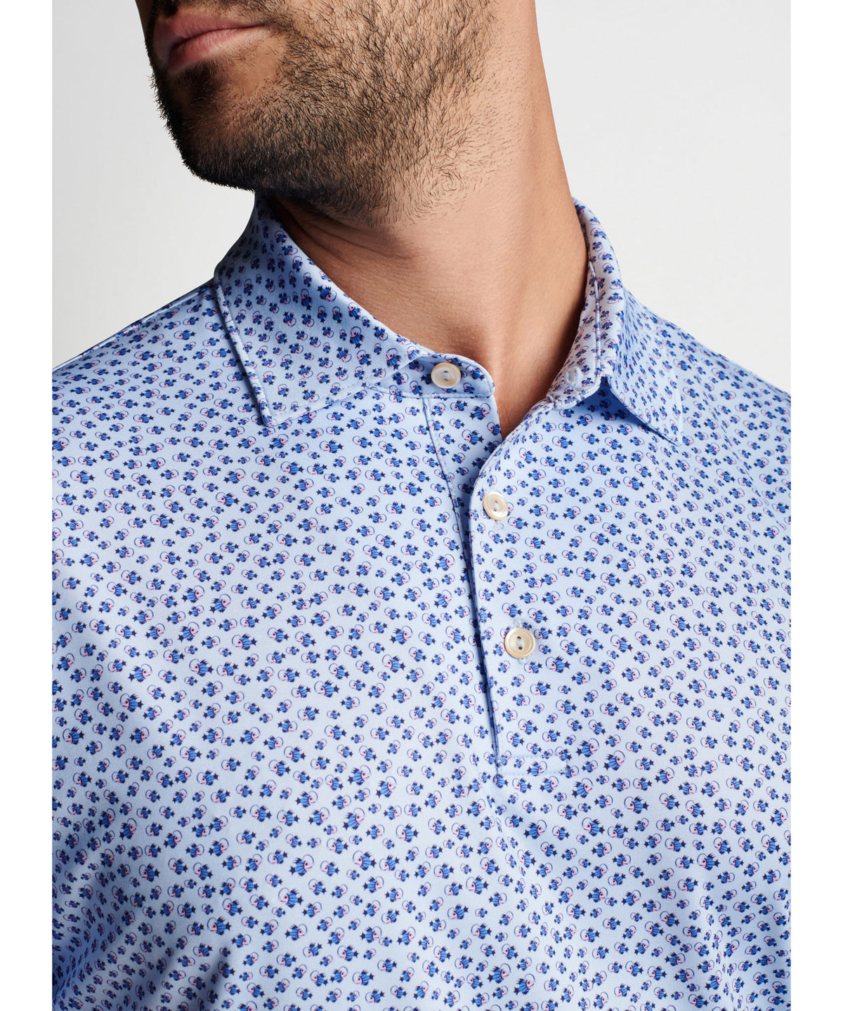Peter Millar Short Sleeve Angler Print Polo