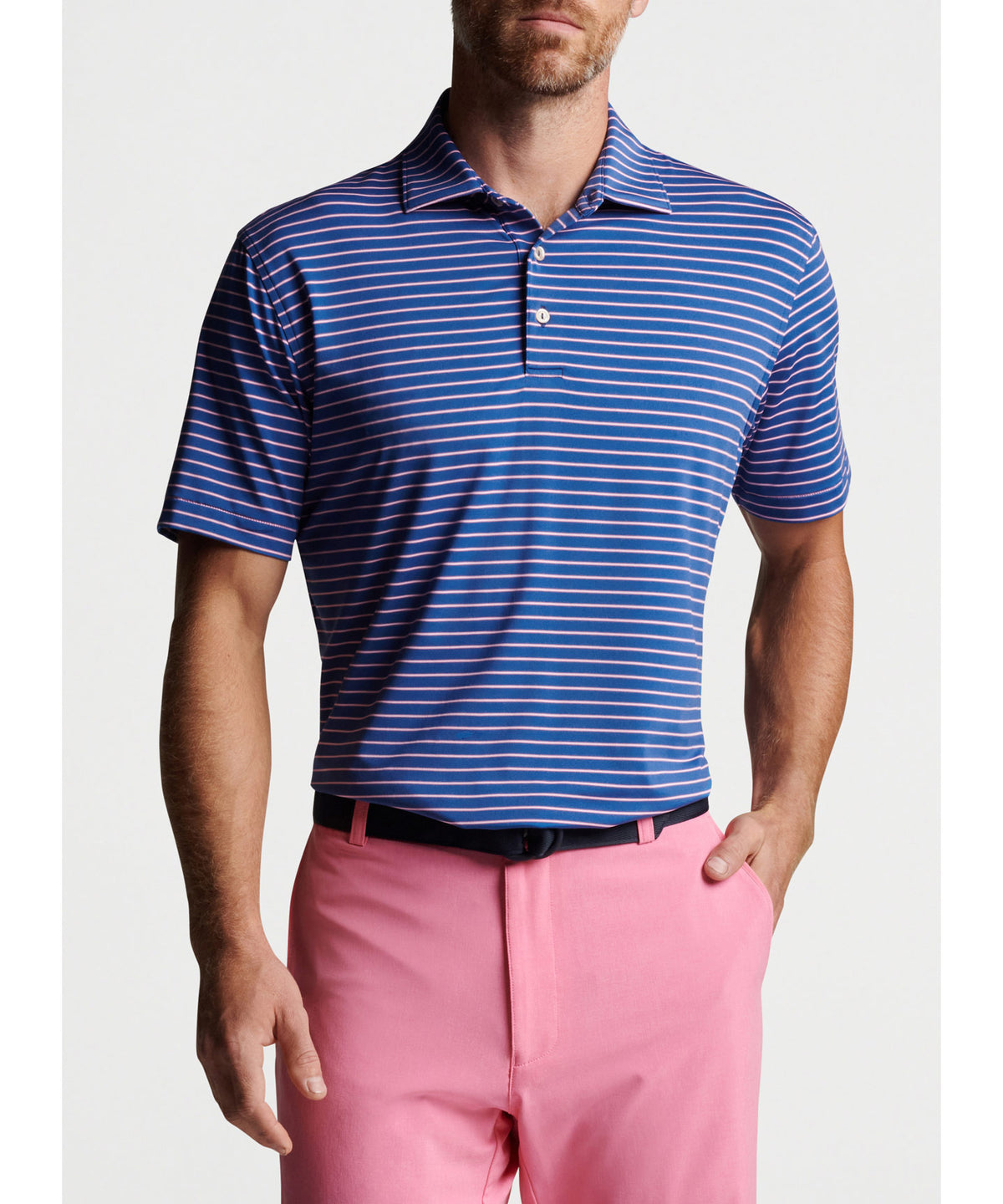 Peter Millar Short Sleeve Drum Stripe Polo