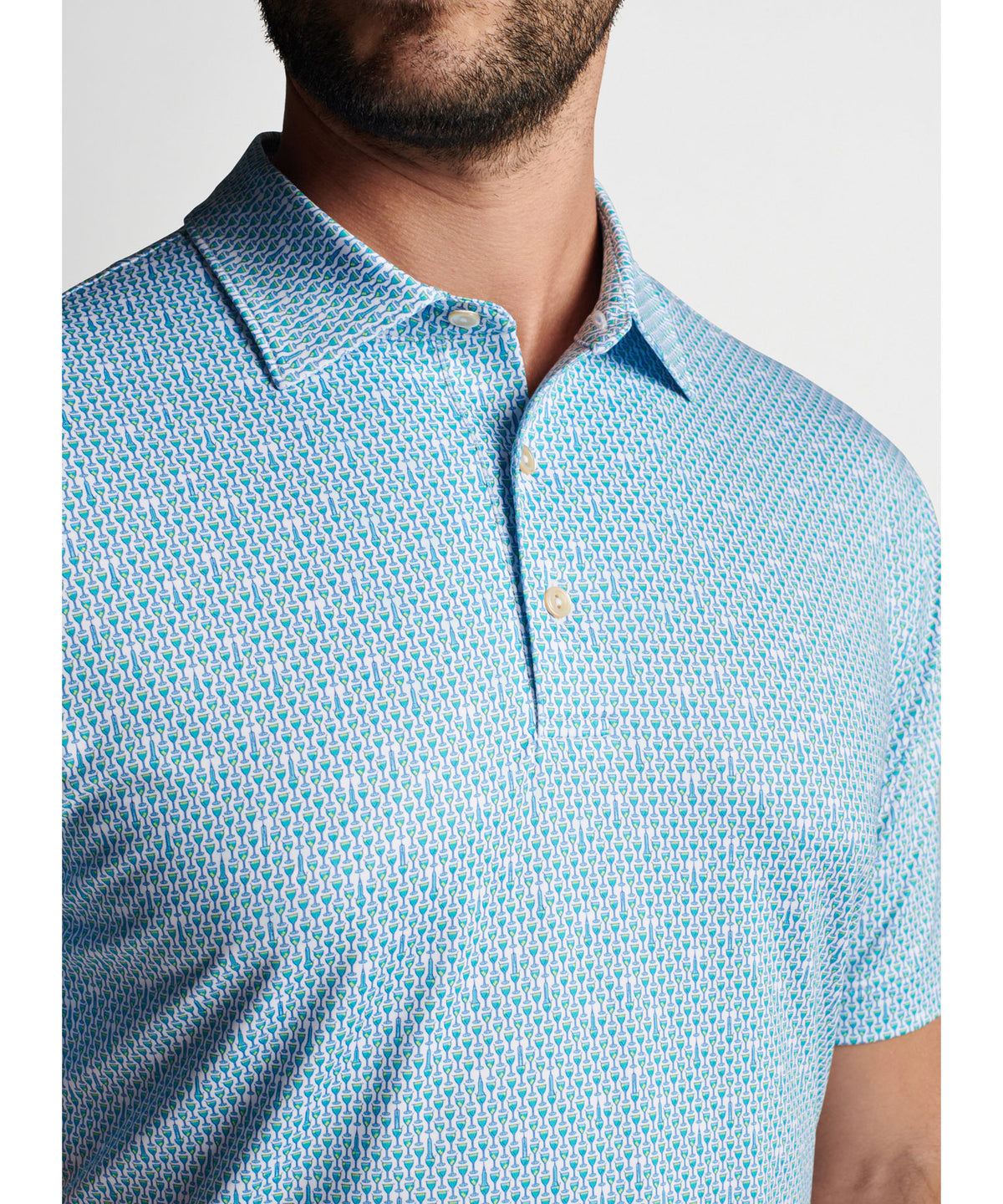Peter Millar Short Sleeve Manhattan Print Polo Westport Big Tall