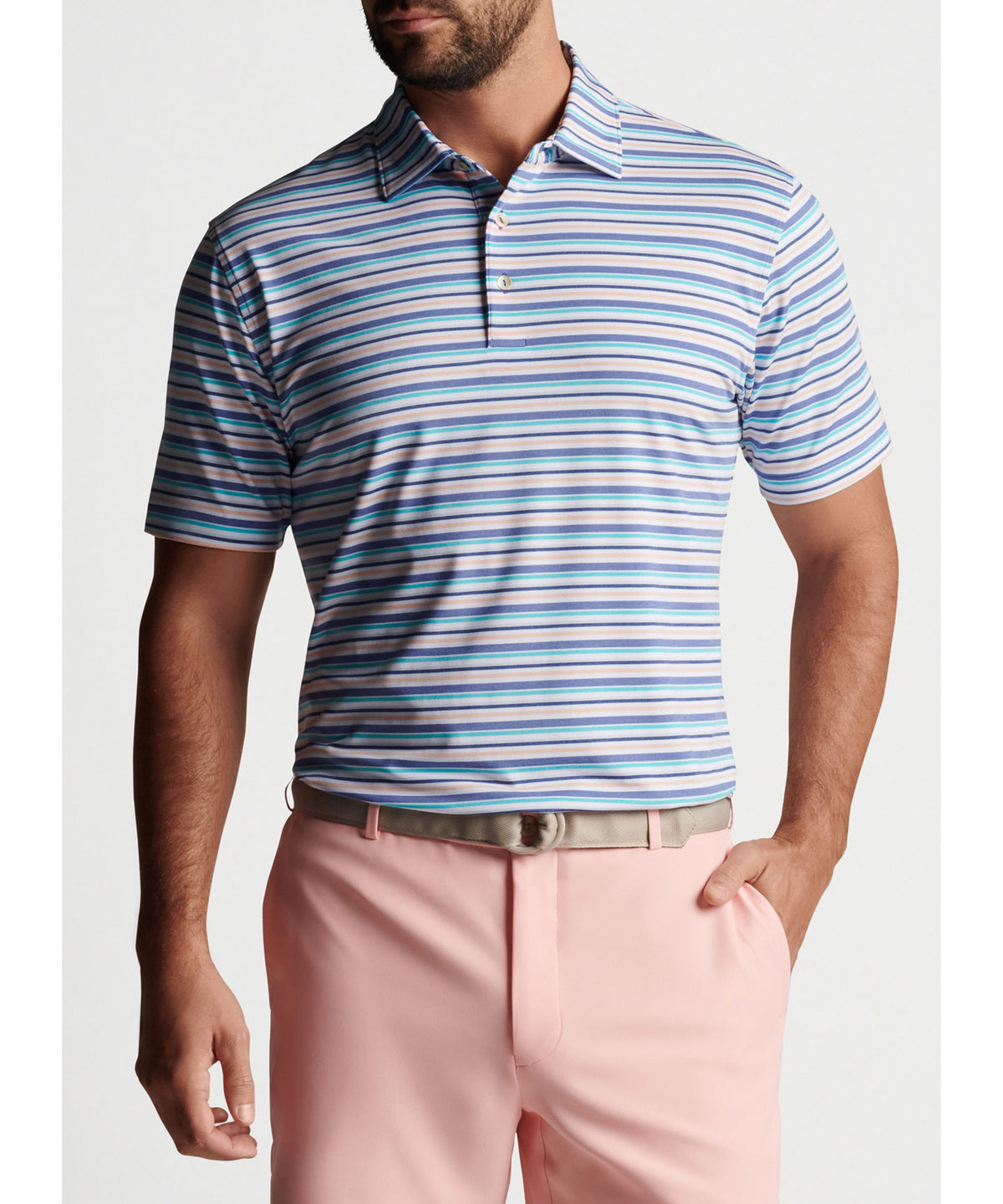 Peter Millar Short Sleeve Joan Stripe Polo