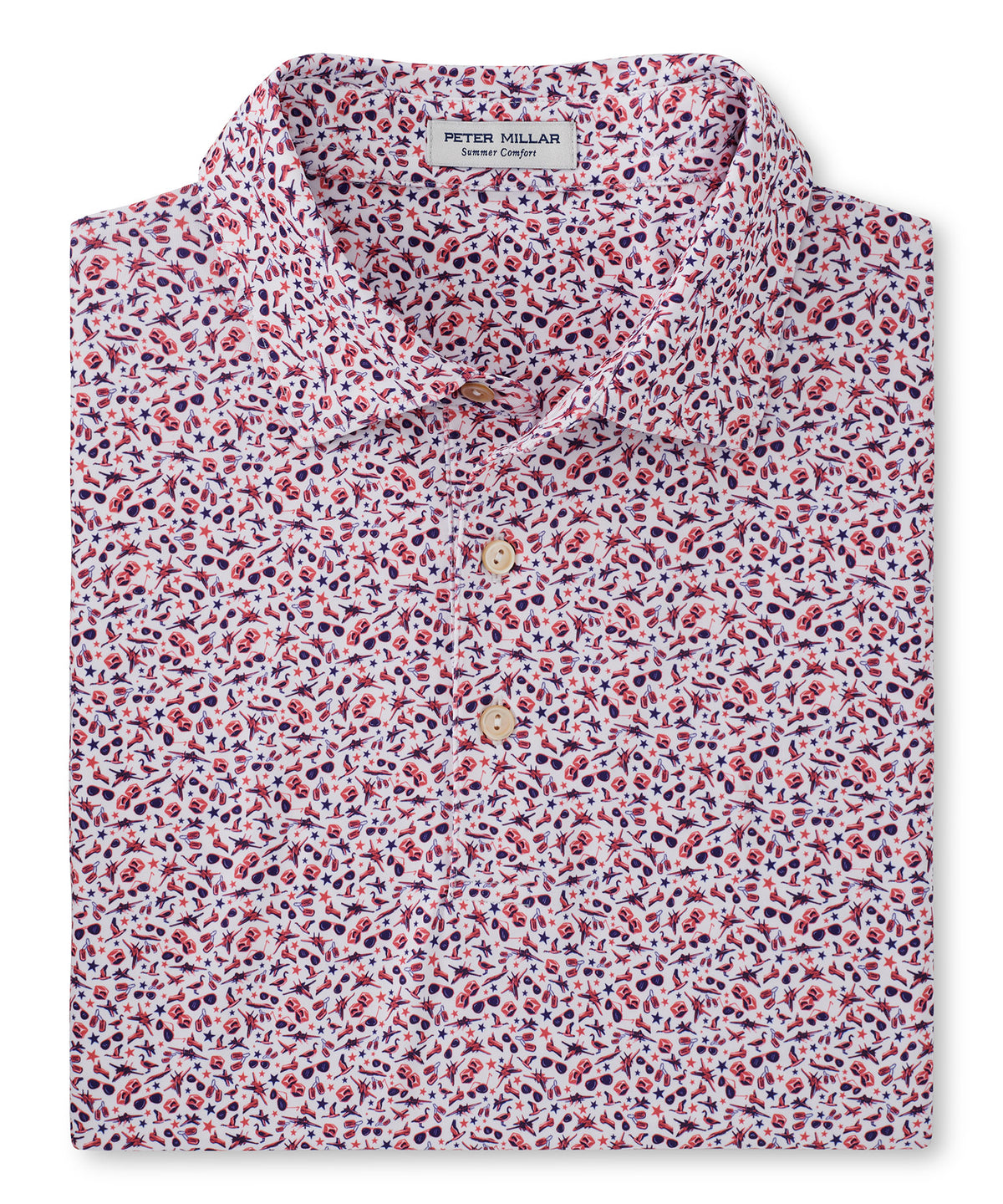 Peter Millar Short Sleeve Aviation Print Polo