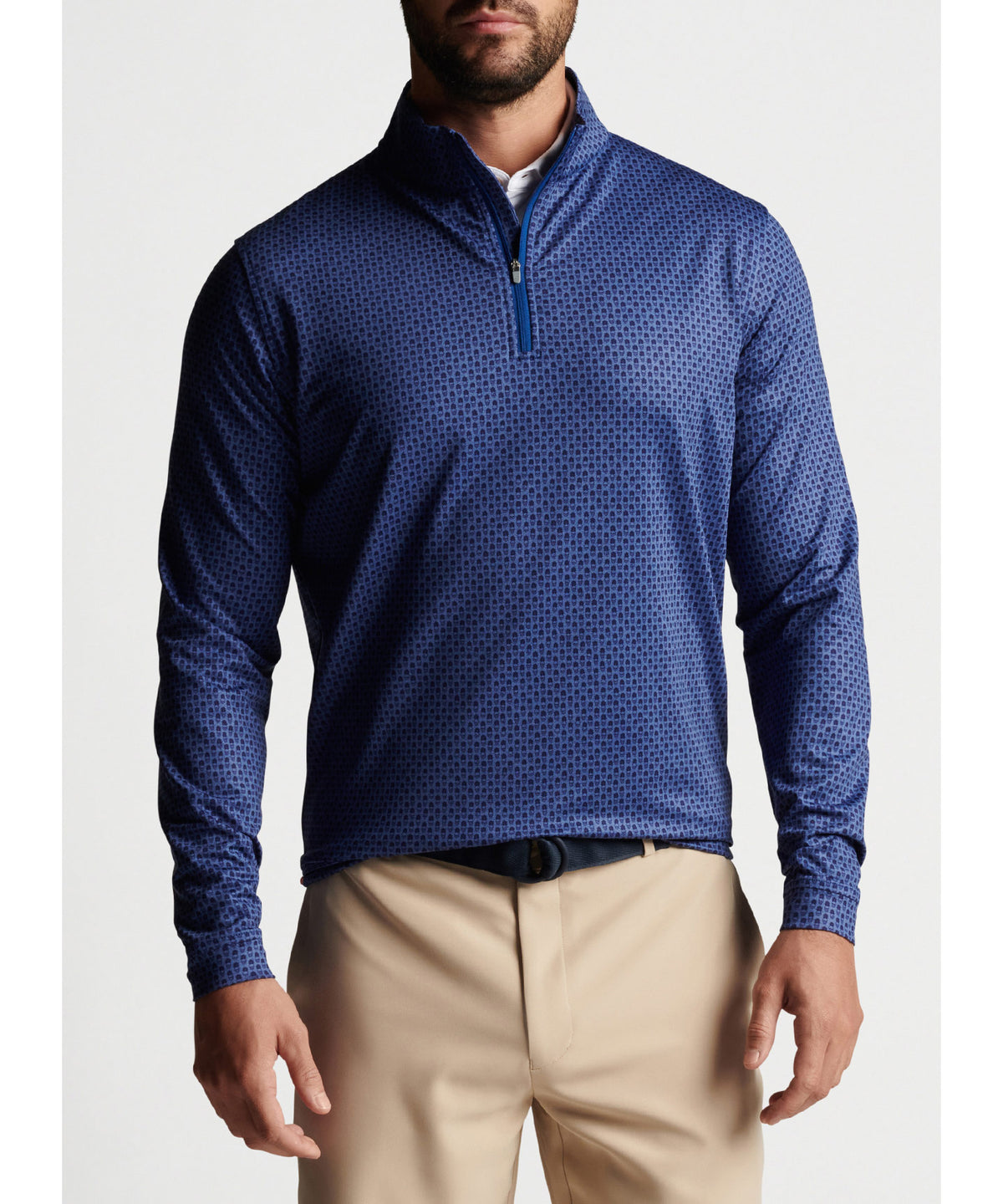 Peter Millar Skull Print Perth Quarter-Zip Pullover