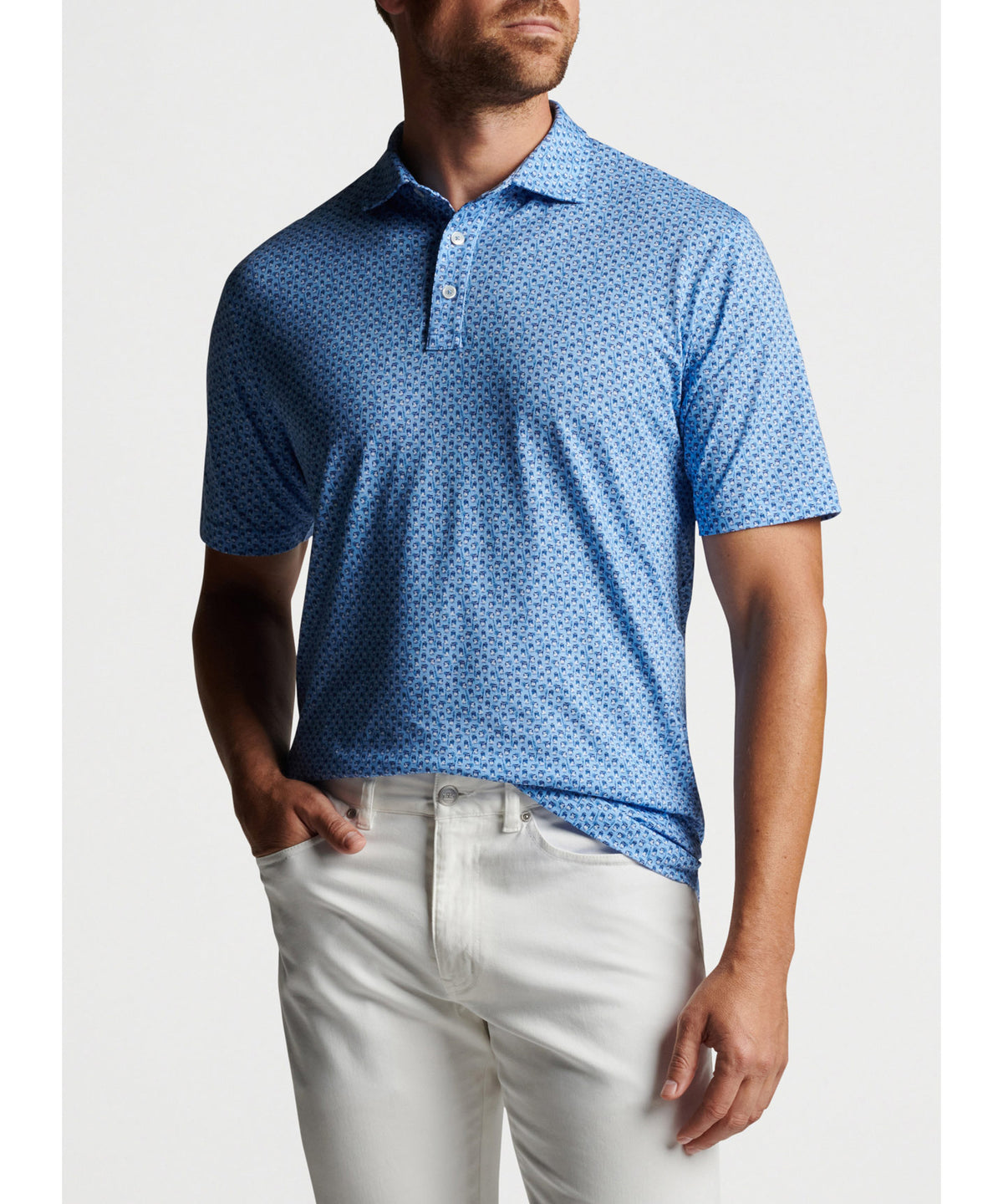 Peter Millar Short Sleeve Cocktail Print Polo