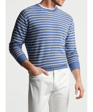 Peter Millar Honeycomb Stripe Crew Sweater