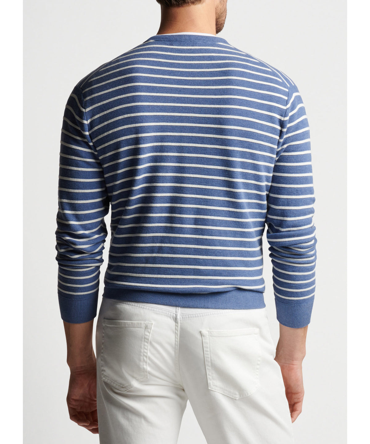 Peter Millar Honeycomb Stripe Crew Sweater