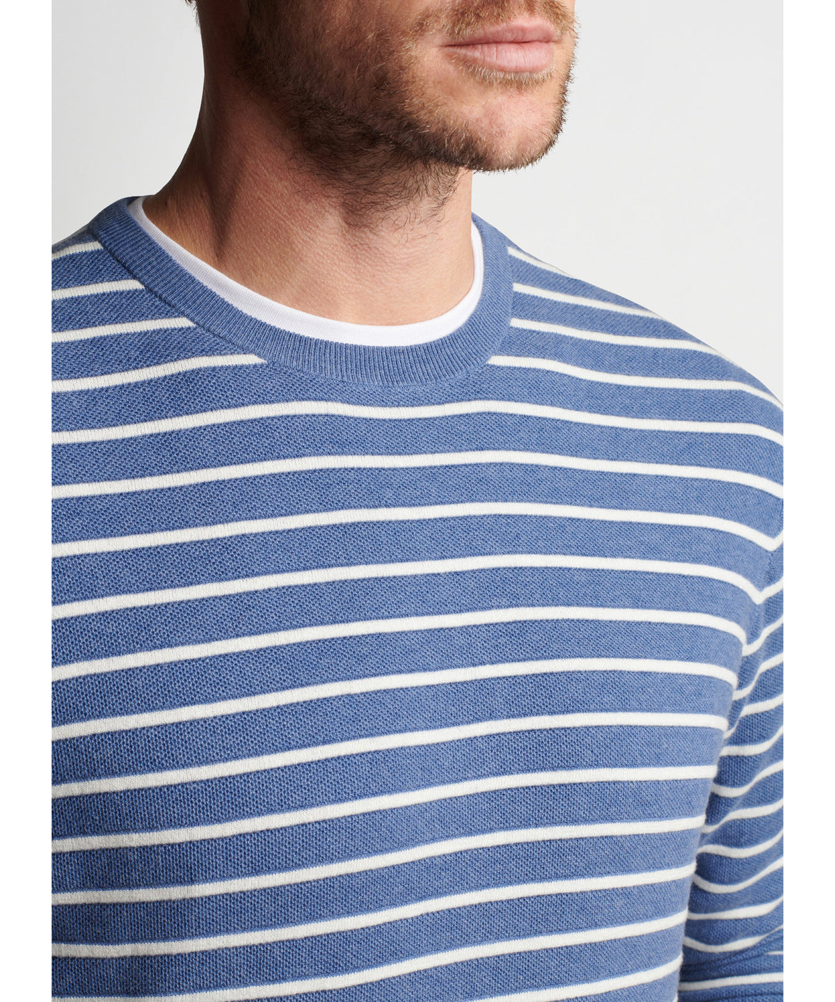 Peter Millar Honeycomb Stripe Crew Sweater