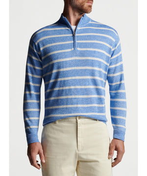 Peter Millar Multi-Stripe Jersey Quarter-Zip Pullover
