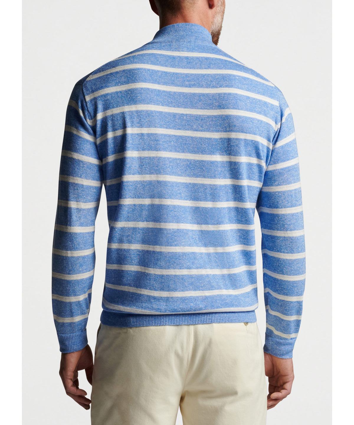 Peter Millar Multi-Stripe Jersey Quarter-Zip Pullover