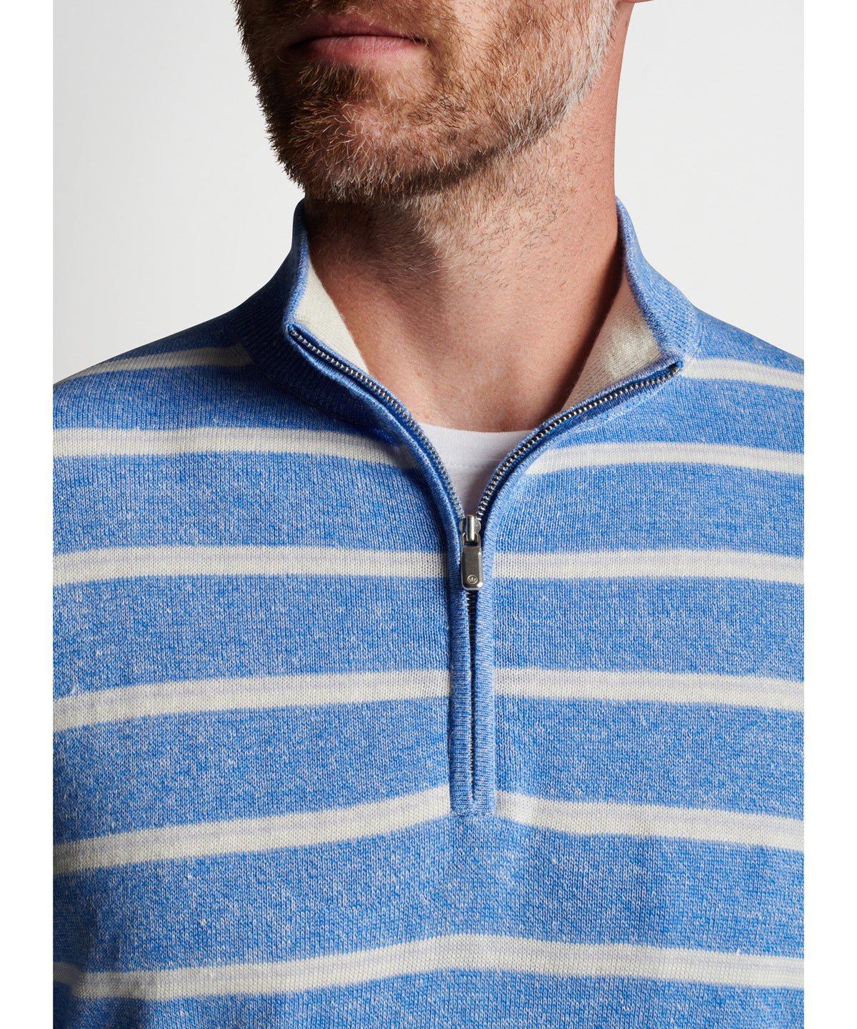 Peter Millar Multi-Stripe Jersey Quarter-Zip Pullover