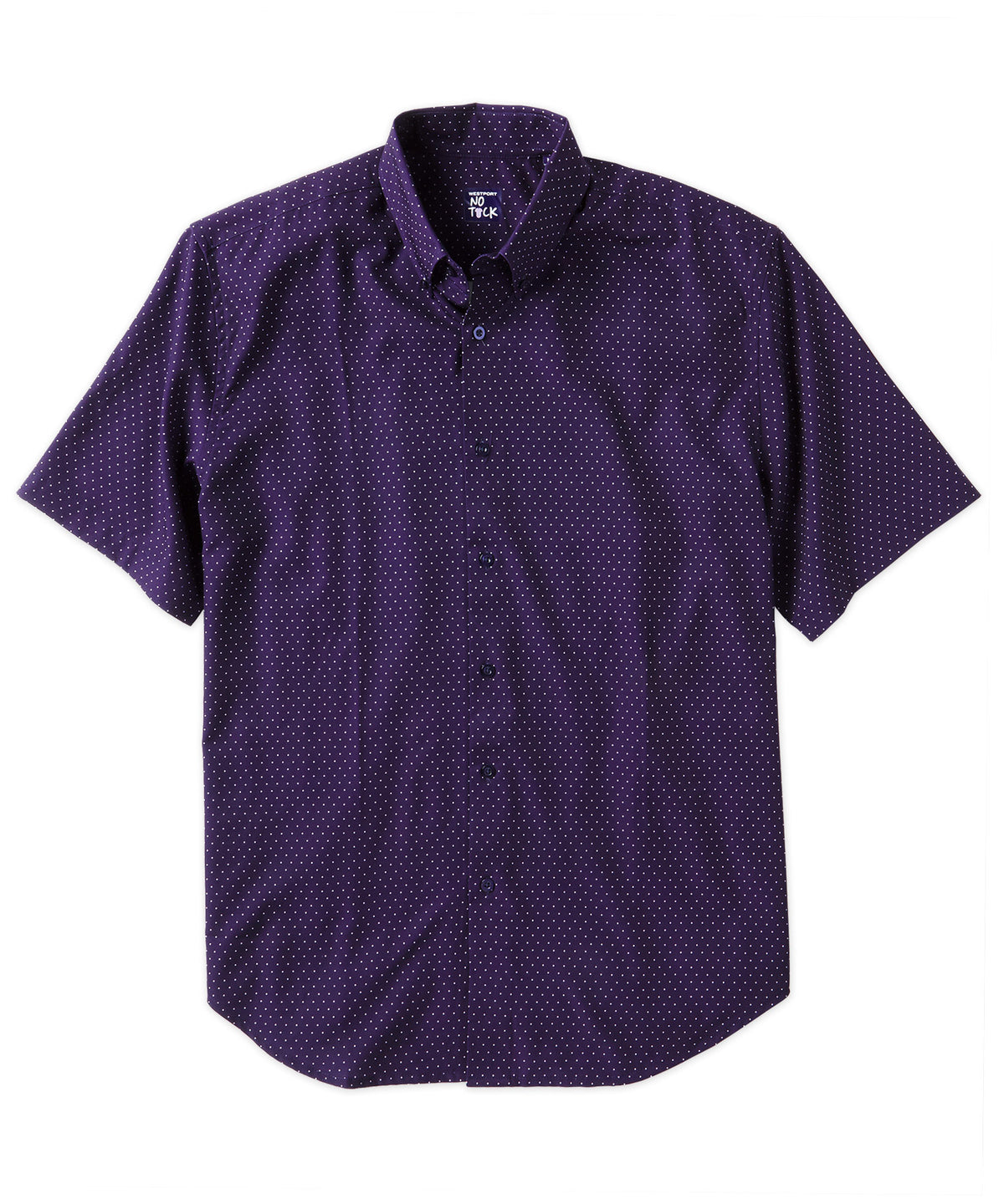 Westport No-Tuck Short Sleeve Dots Performance Stretch Sport Shirt