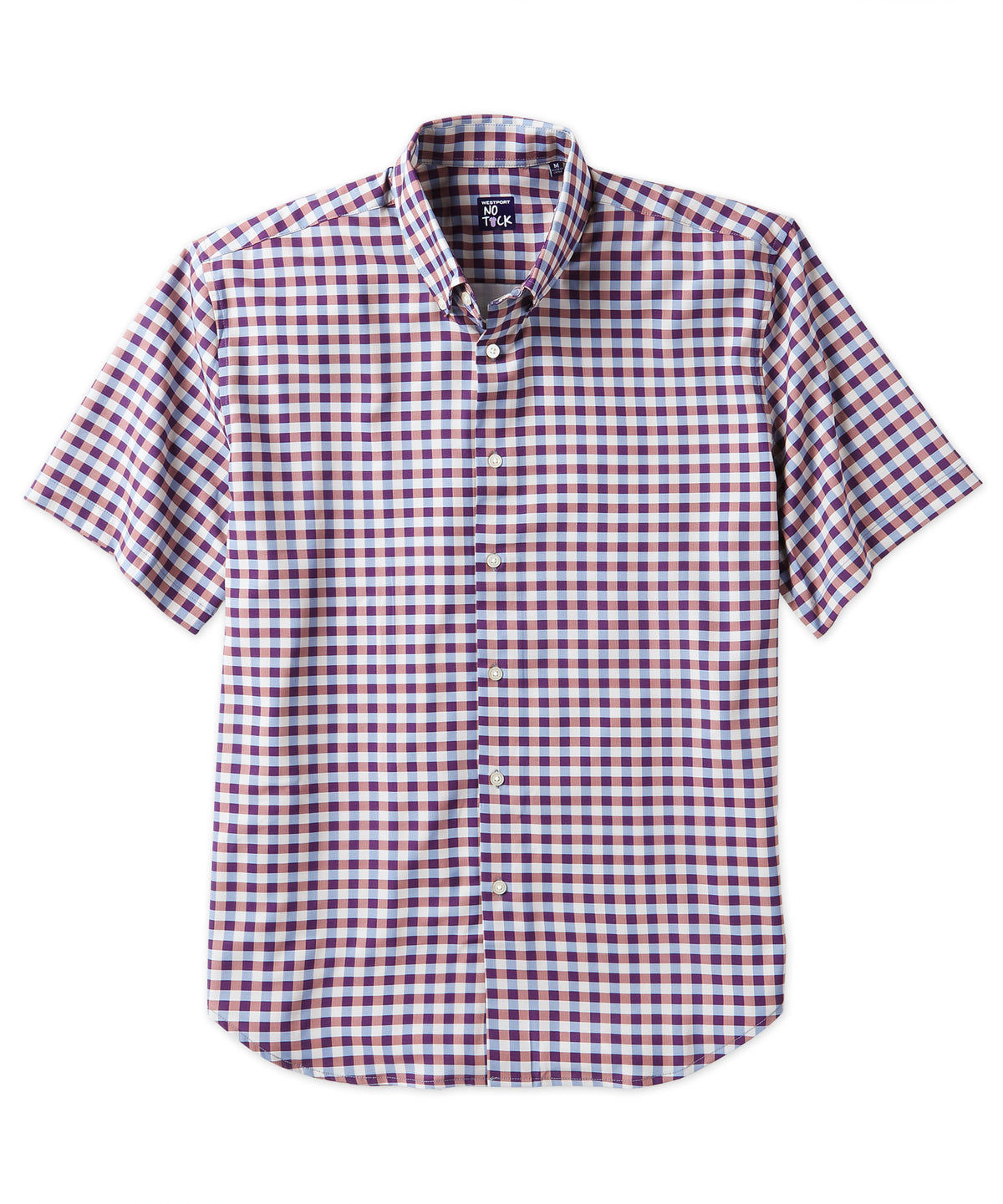 Westport No-Tuck Short Sleeve Check Performance Stretch Sport Shirt, Men's Big & Tall