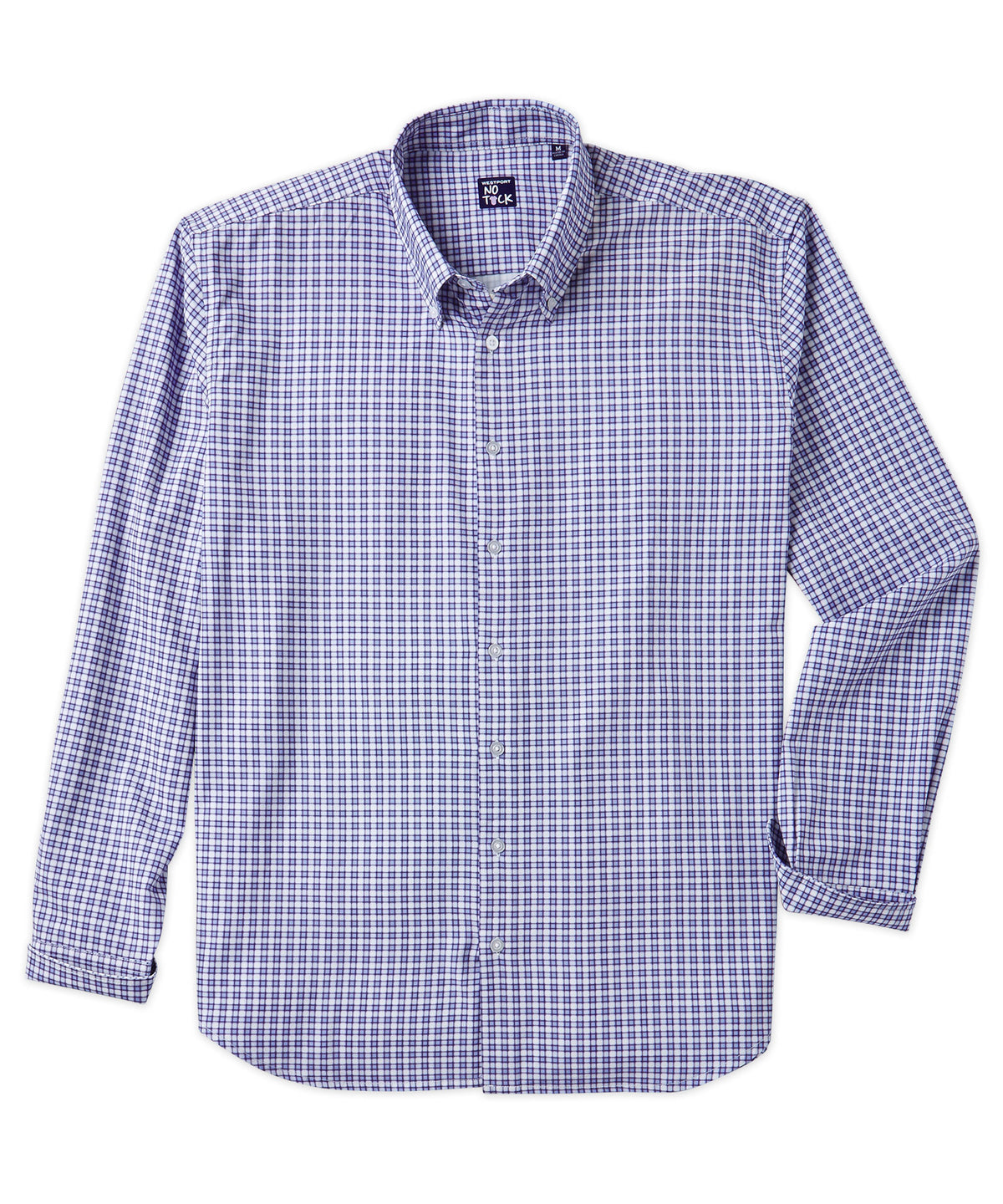 Westport No-Tuck Long Sleeve Check Performance Stretch Sport Shirt, Men's Big & Tall