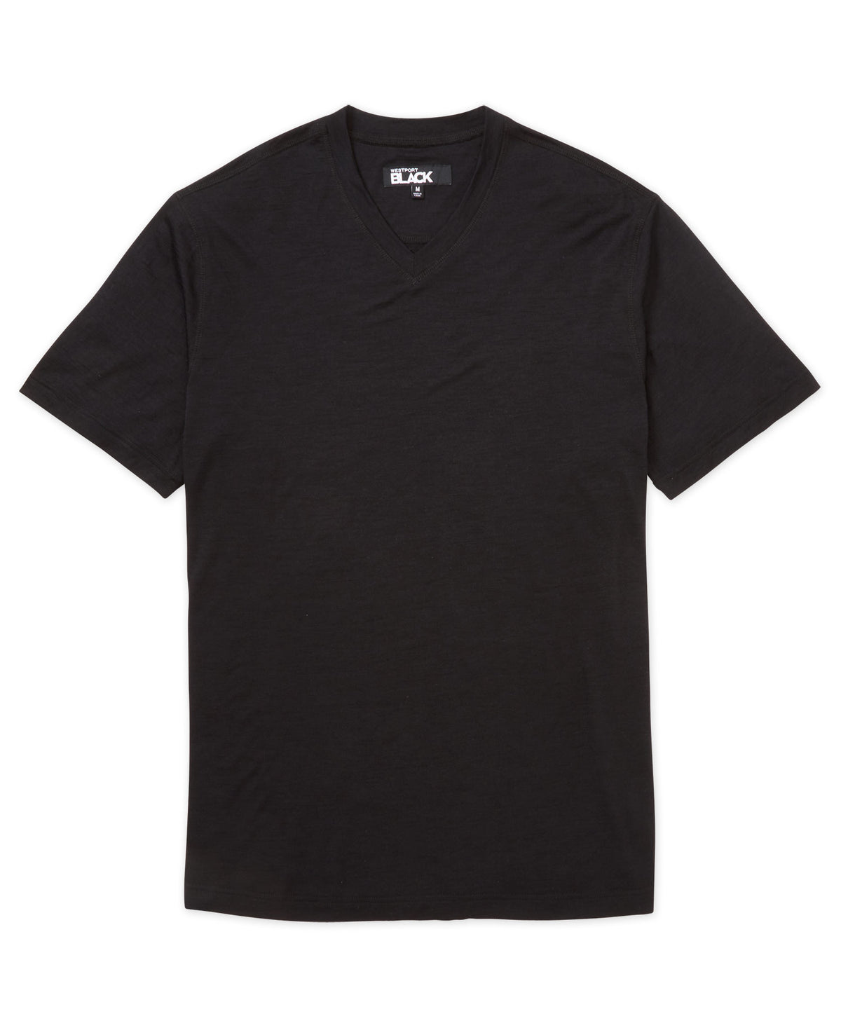 Westport Black Merino Slub V-Neck T-Shirt