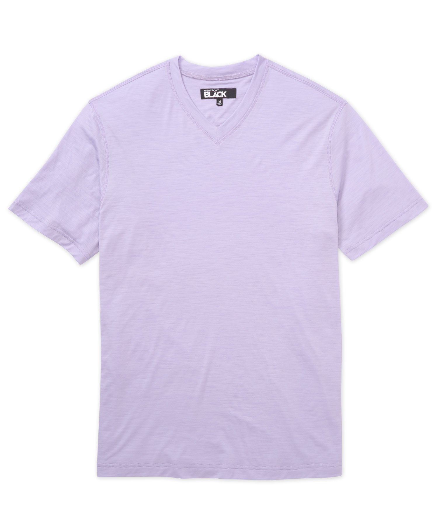 Westport Black Merino Slub V-Neck T-Shirt