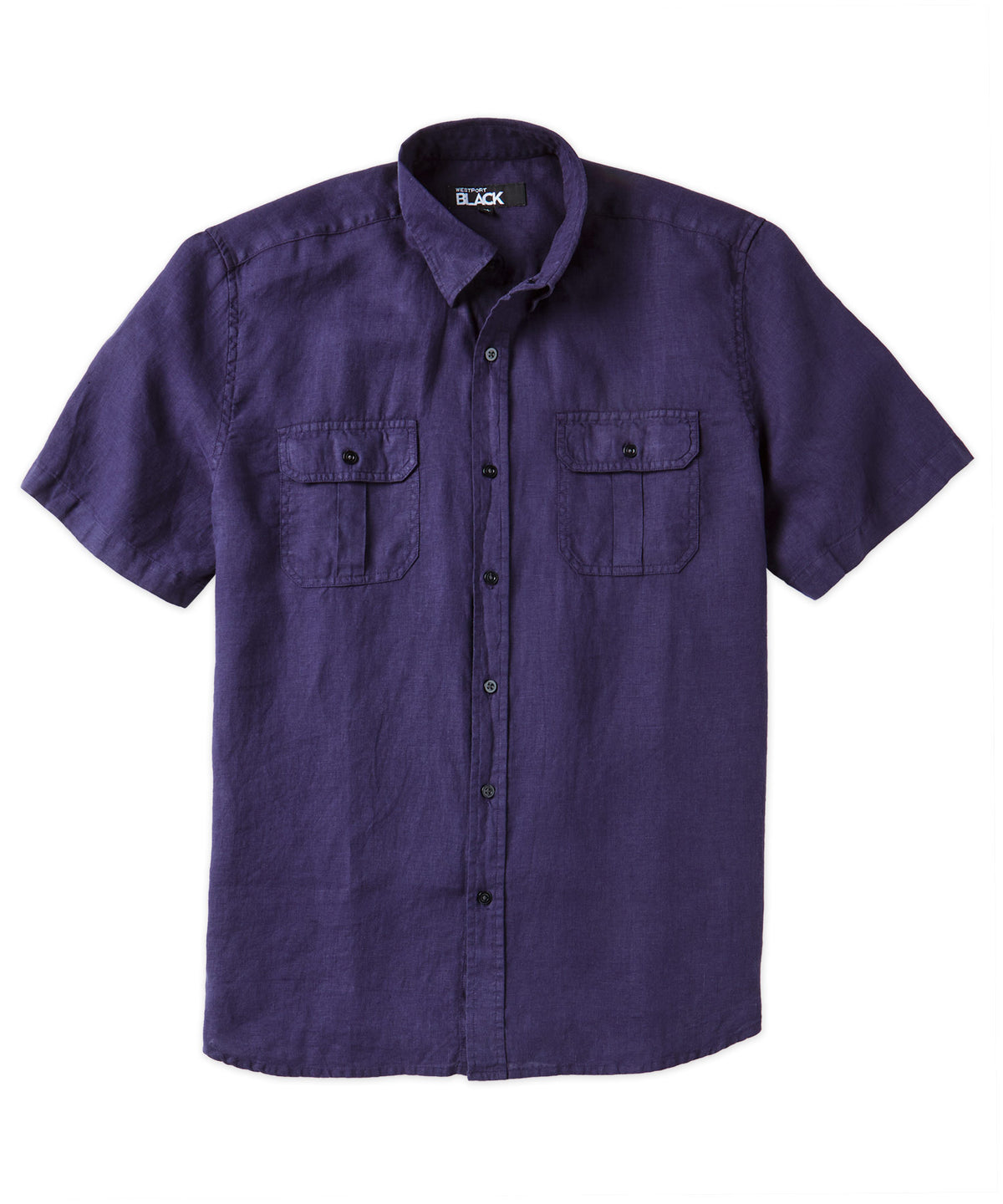 Westport Black Short Sleeve Linen Safari Shirt