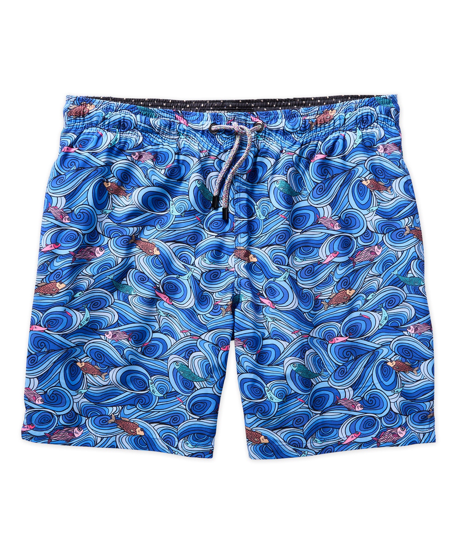 Westport Black Wave Print Swim Short