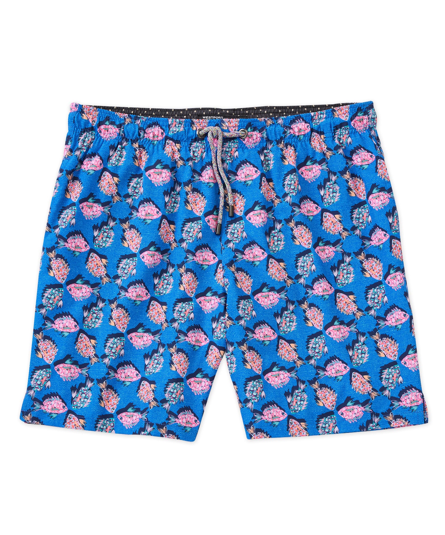 Westport Black Fish Print Swim Short