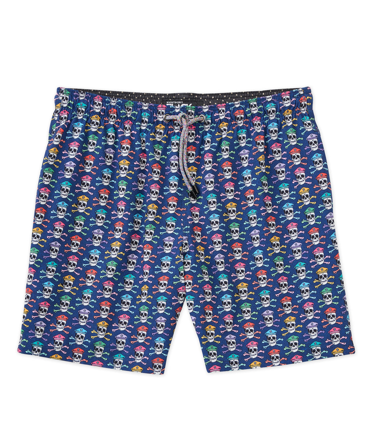 Westport Black Skull Print Swim Short