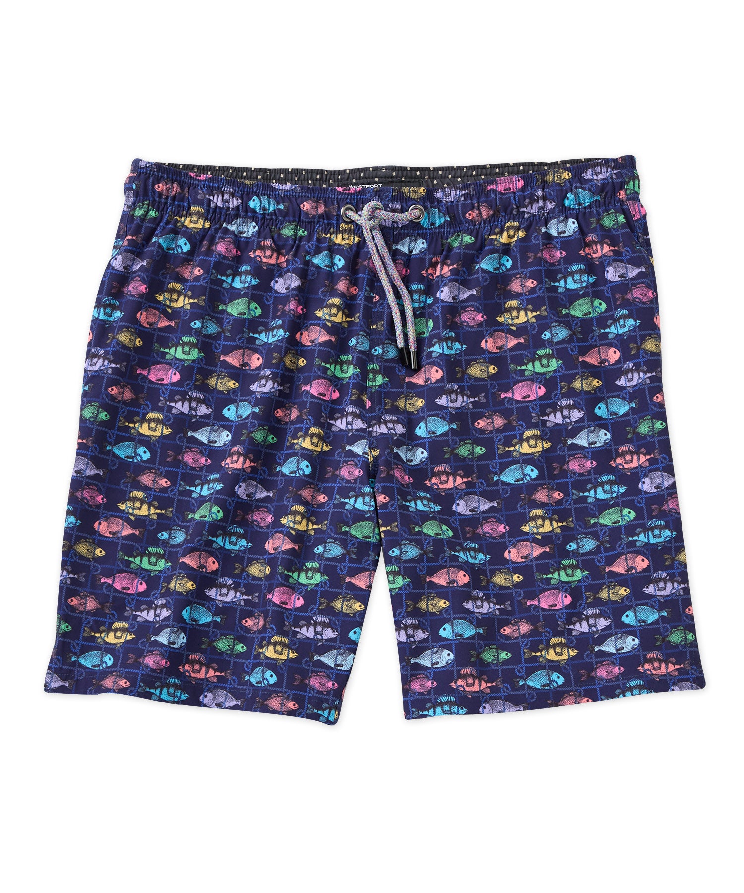 Westport Black Fish & Rope Print Swim Short