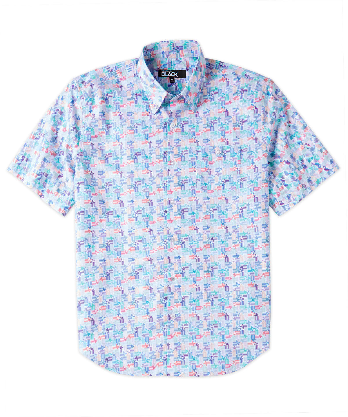 Westport Black Short Sleeve Print Sport Shirt
