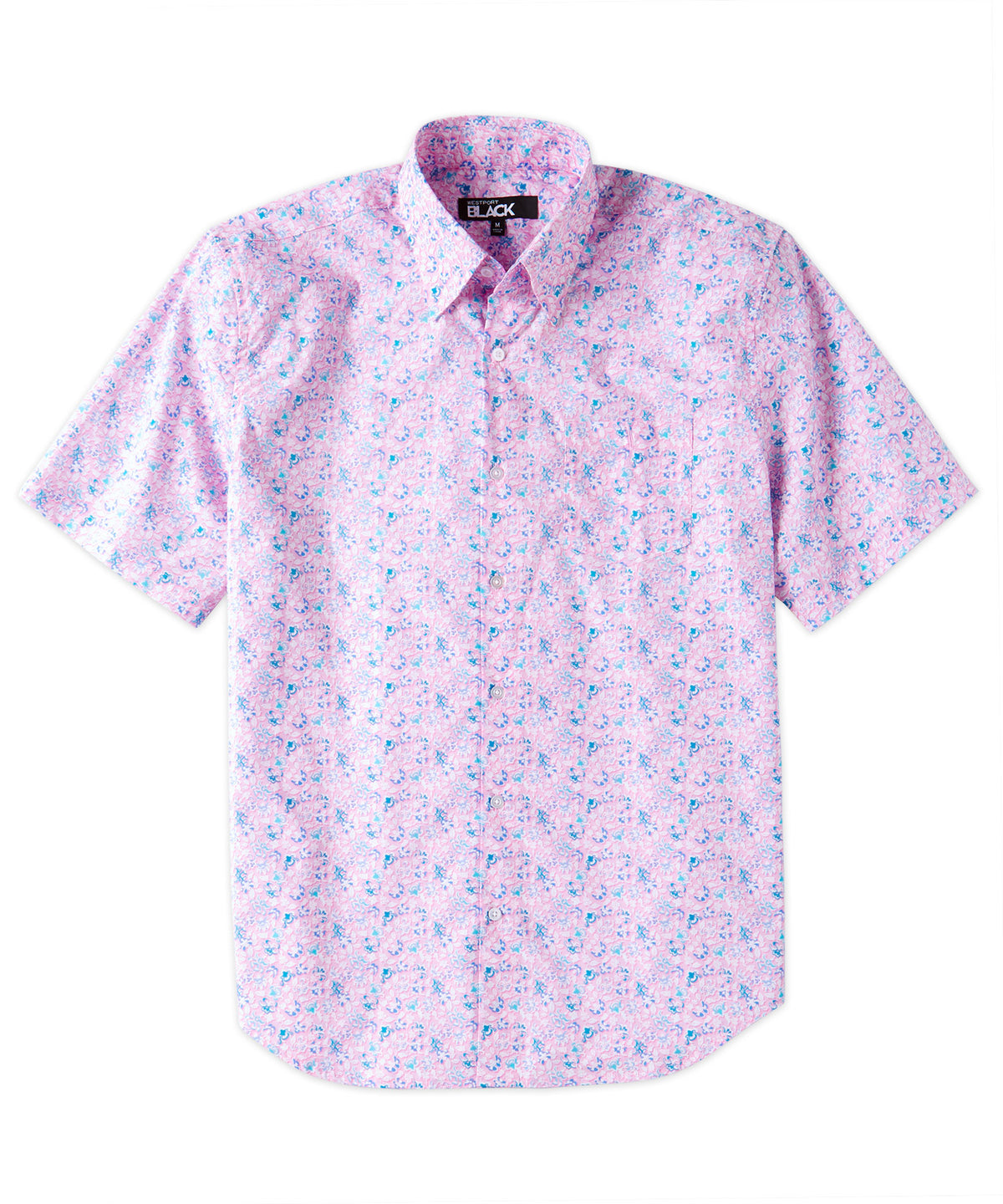 Westport Black Short Sleeve Print Sport Shirt
