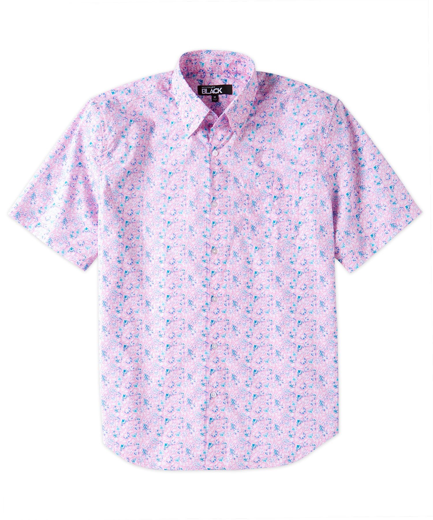 Westport Black Short Sleeve Print Sport Shirt