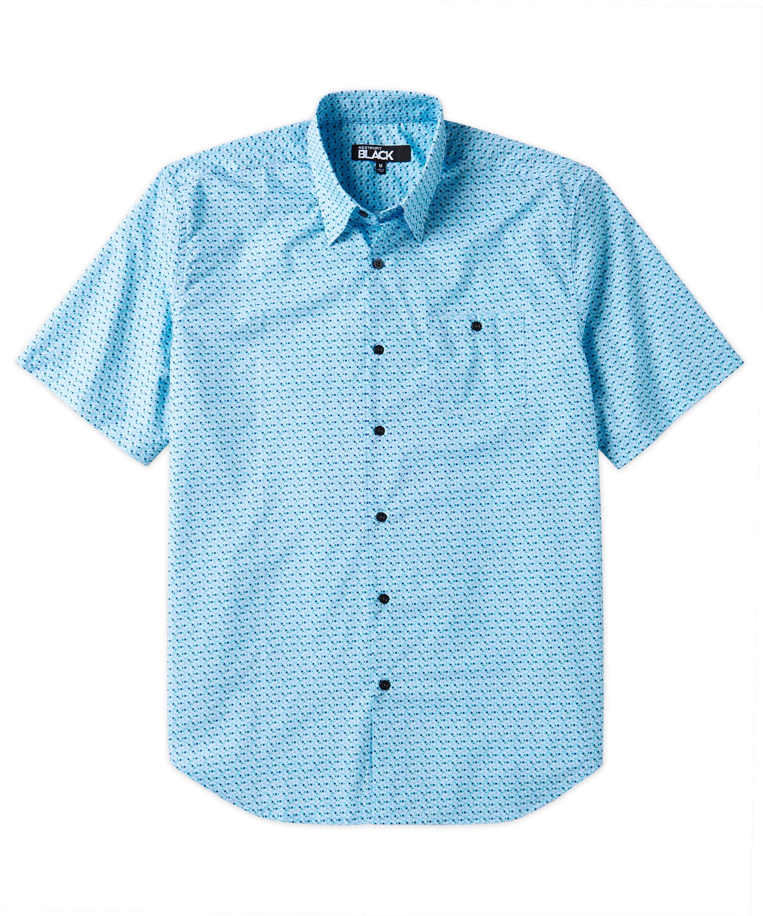 Westport Black Short Sleeve Print Sport Shirt