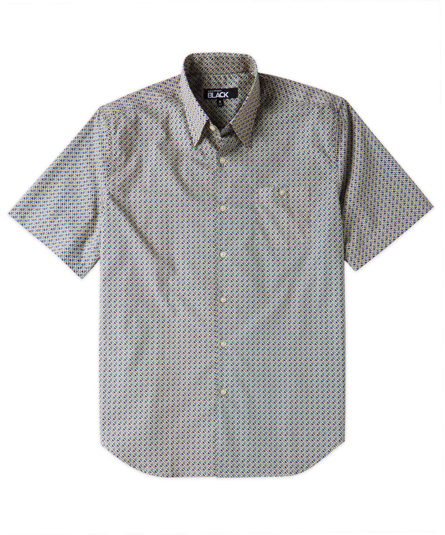 Westport Black Short Sleeve Print Sport Shirt