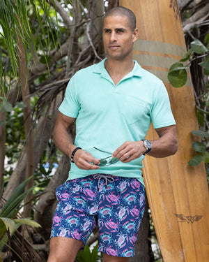 Westport Black Crab Print Swim Short