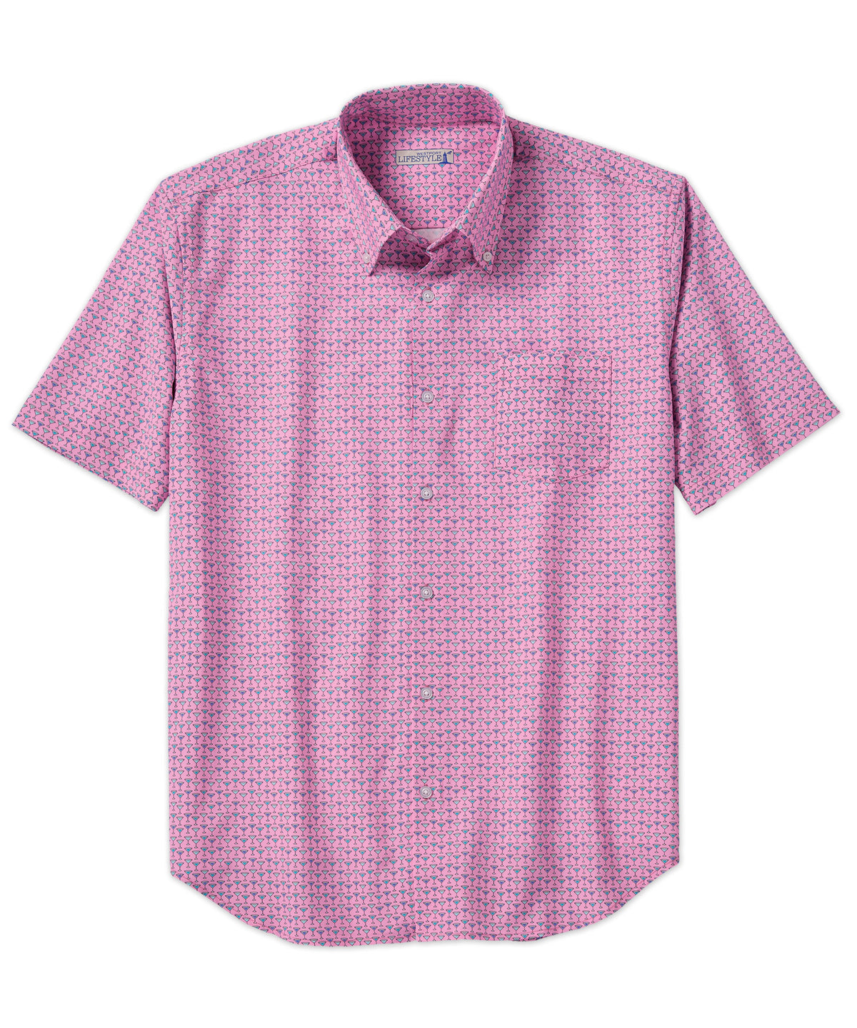 Westport Lifestyle Short Sleeve Martini Print Performance Sport Shirt