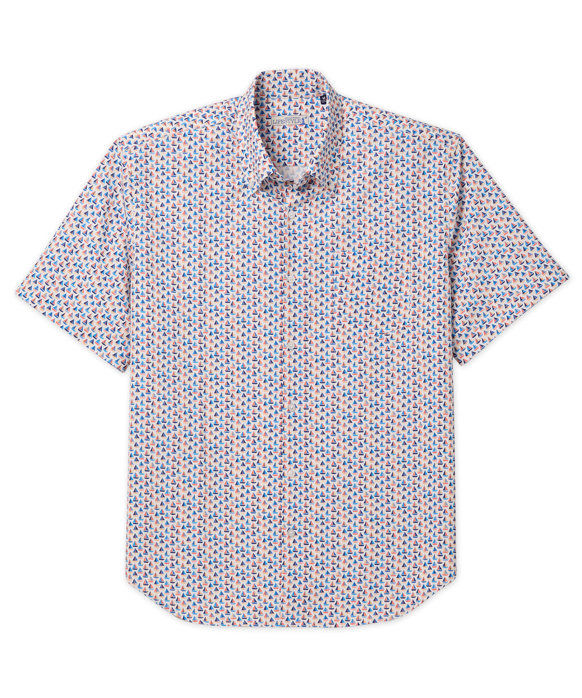 Westport Lifestyle Short Sleeve Boat Print Performance Sport Shirt