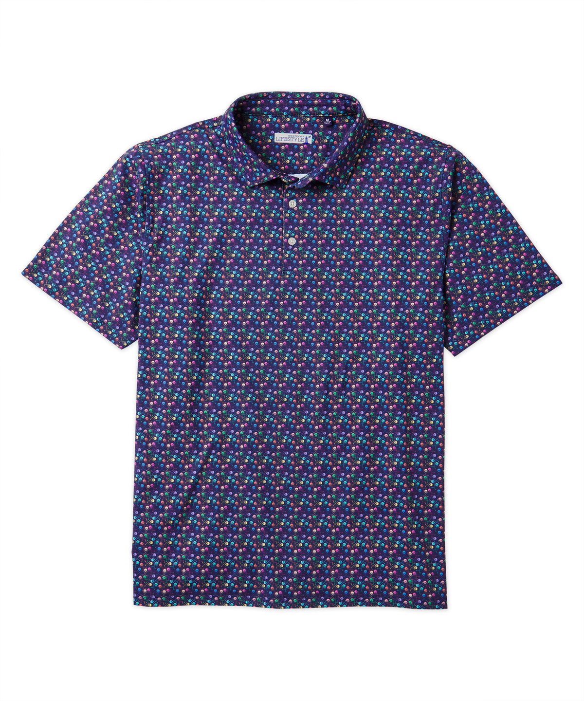 Westport Lifestyle Golfing Skulls Print Performance Polo