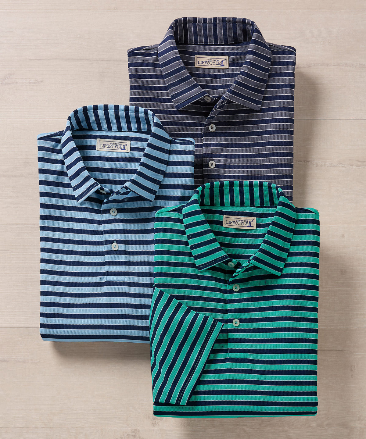 Westport Lifestyle Stripe Mesh Polo