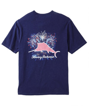 Tommy Bahama Short Sleeve Red White and Marlin Tee