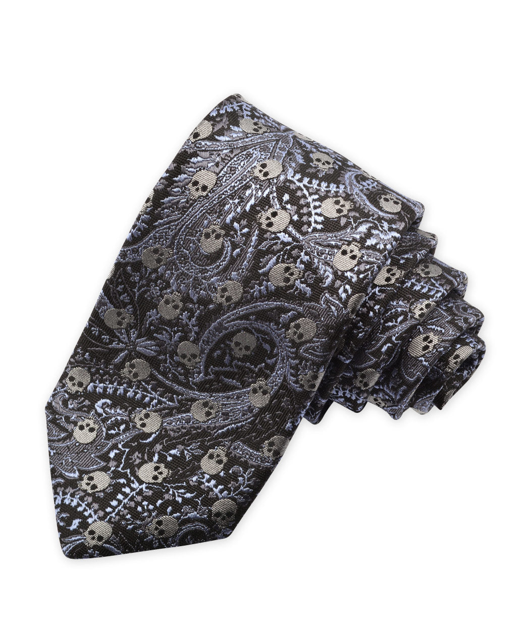 Westport Black Paisley Skull Tie, Men's Big & Tall