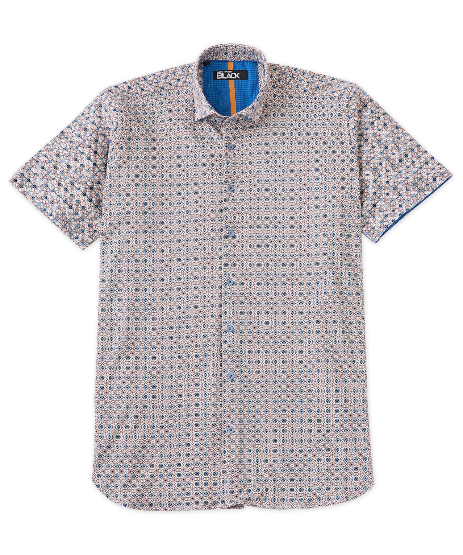 Westport Black Short Sleeve Print Sport Shirt