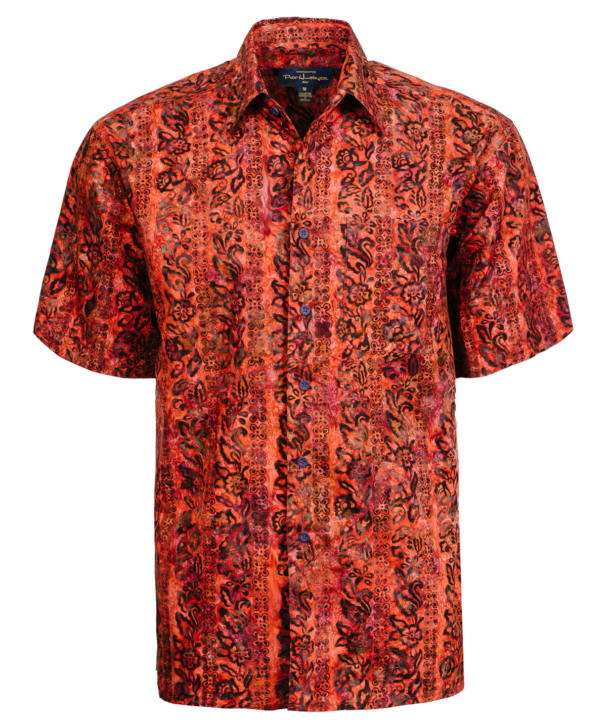 Pete Huntington Short Sleeve Batik Print Sport Shirt