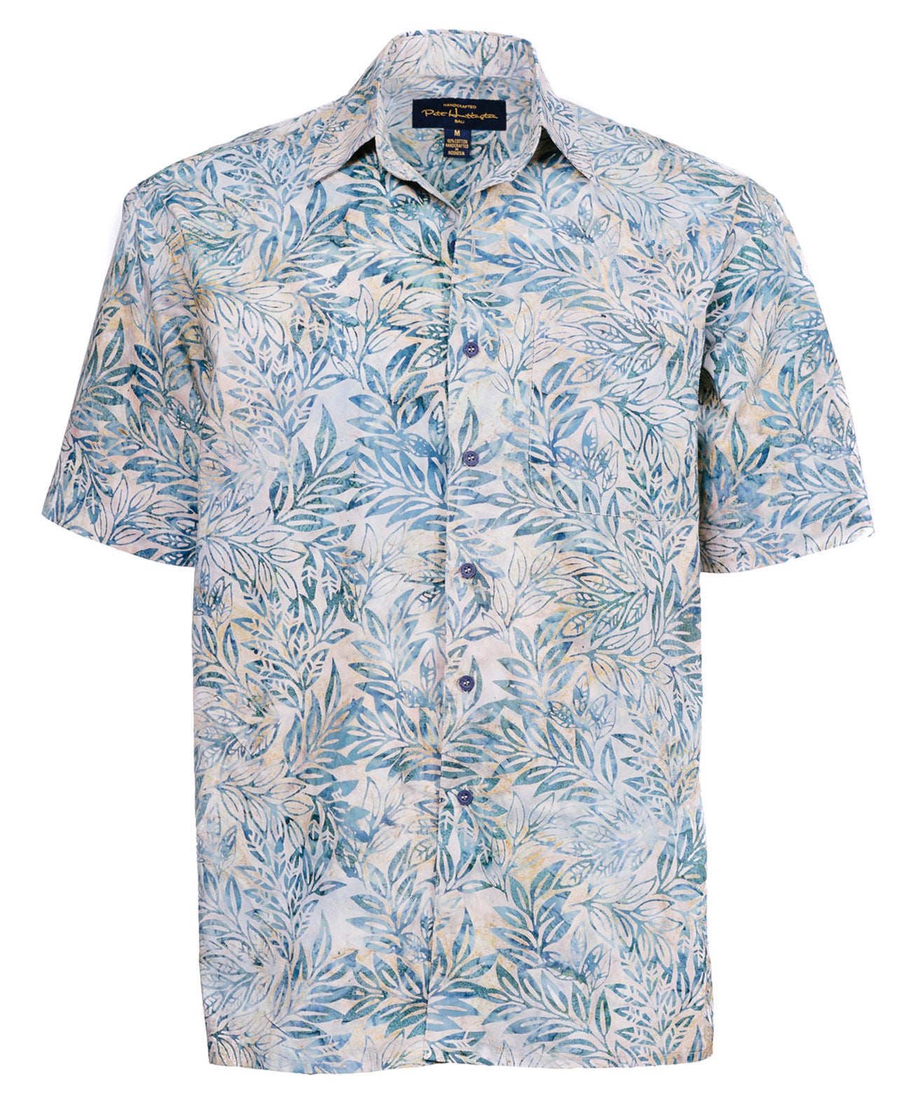 Pete Huntington Short Sleeve Fronds Print Sport Shirt