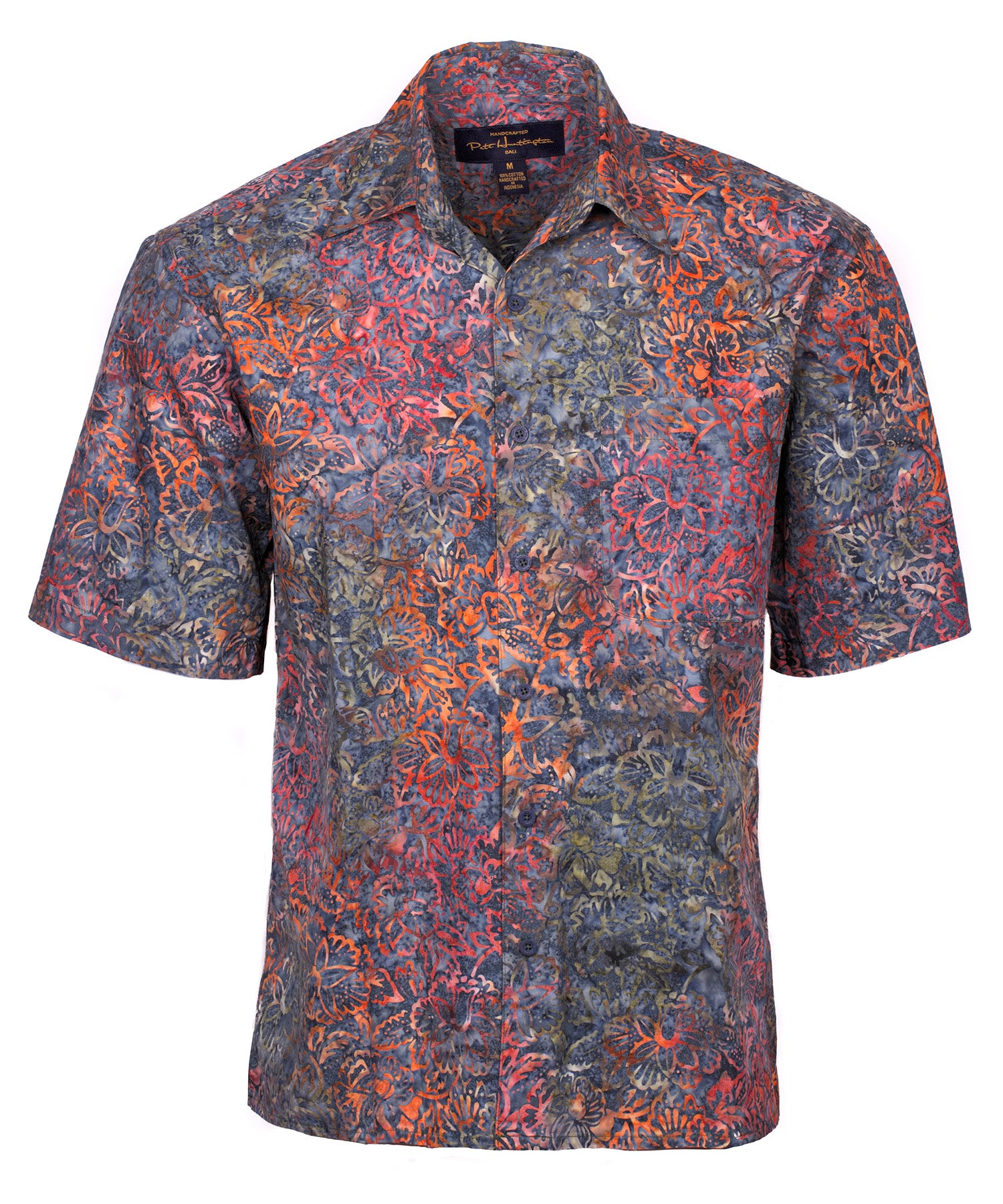 Pete Huntington Short Sleeve Floral Print Sport Shirt