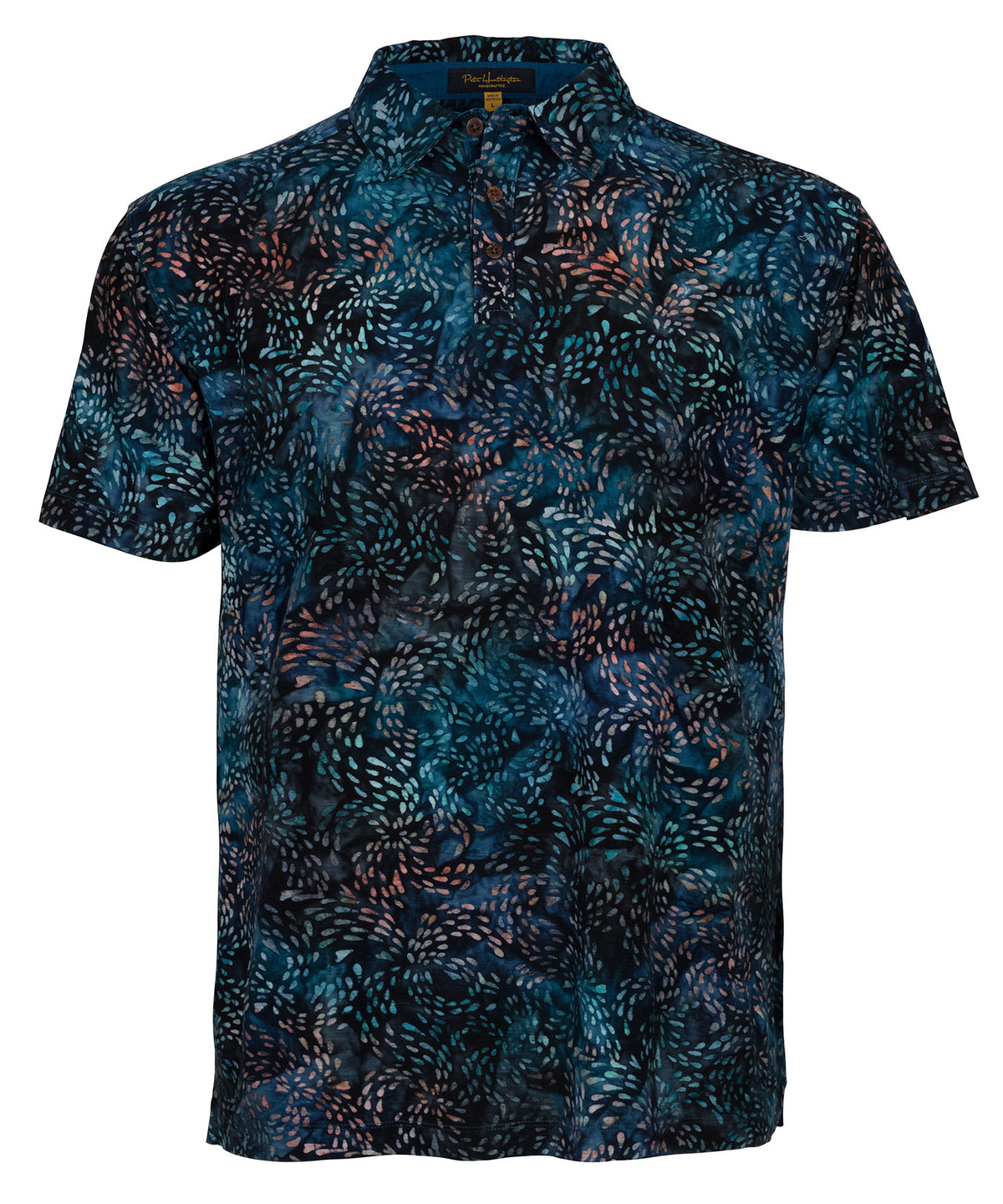 Pete Huntington Short Sleeve Swirls Print Polo