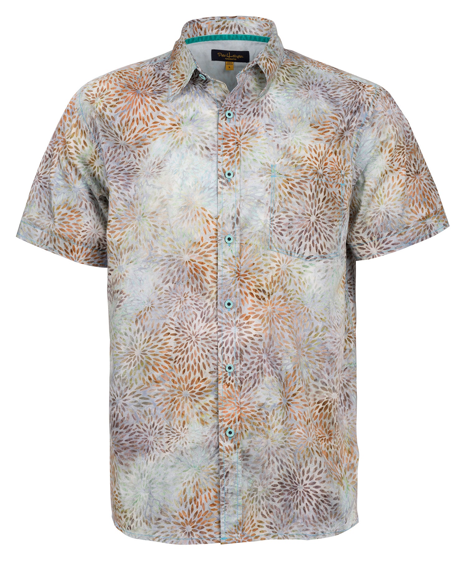 Pete Huntington Short Sleeve Spiral Print Sport Shirt