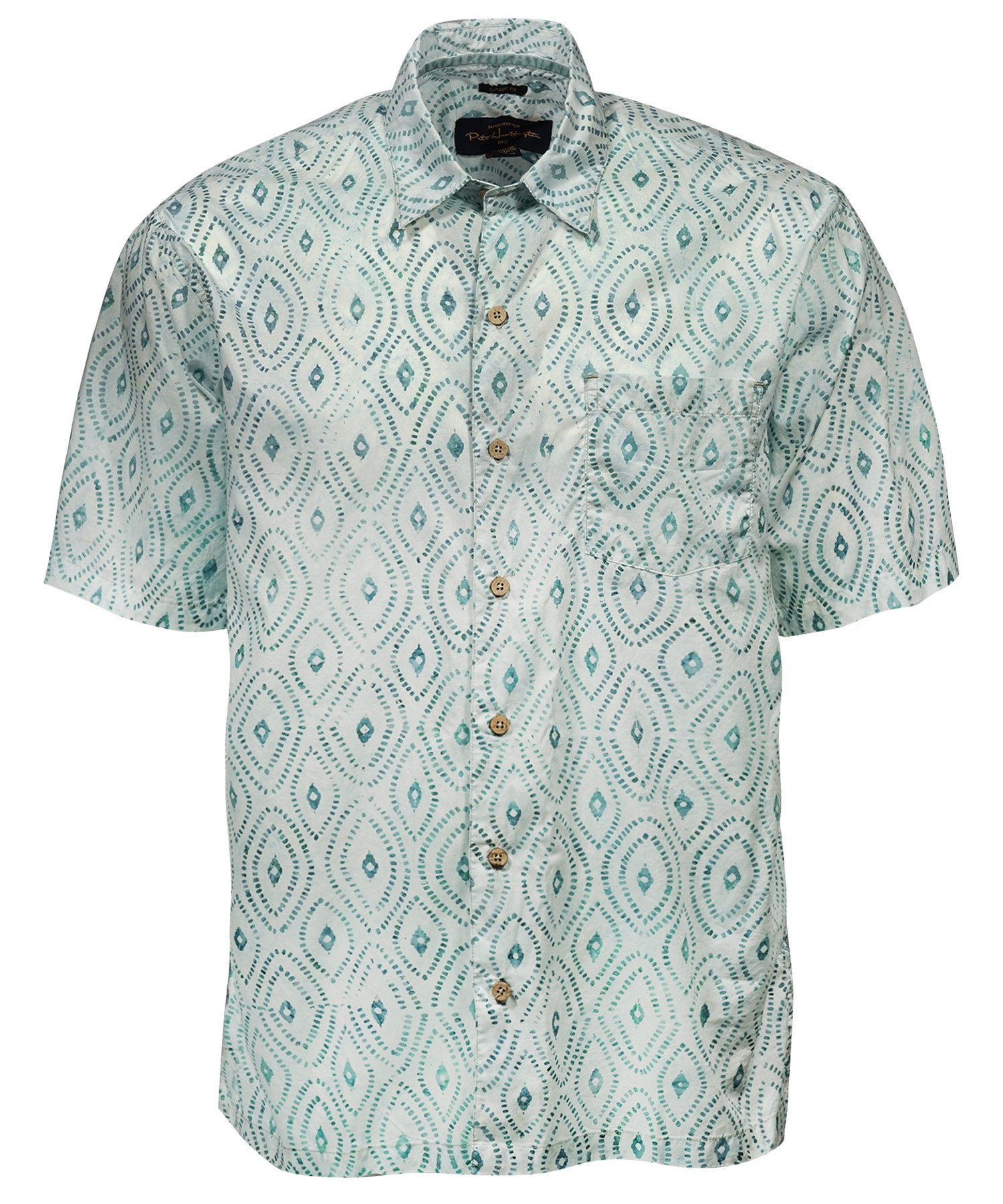 Pete Huntington Short Sleeve Diamond Print Sport Shirt