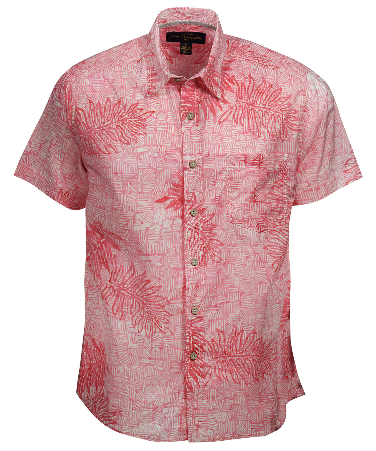 Pete Huntington Short Sleeve Leaf Print Sport Shirt