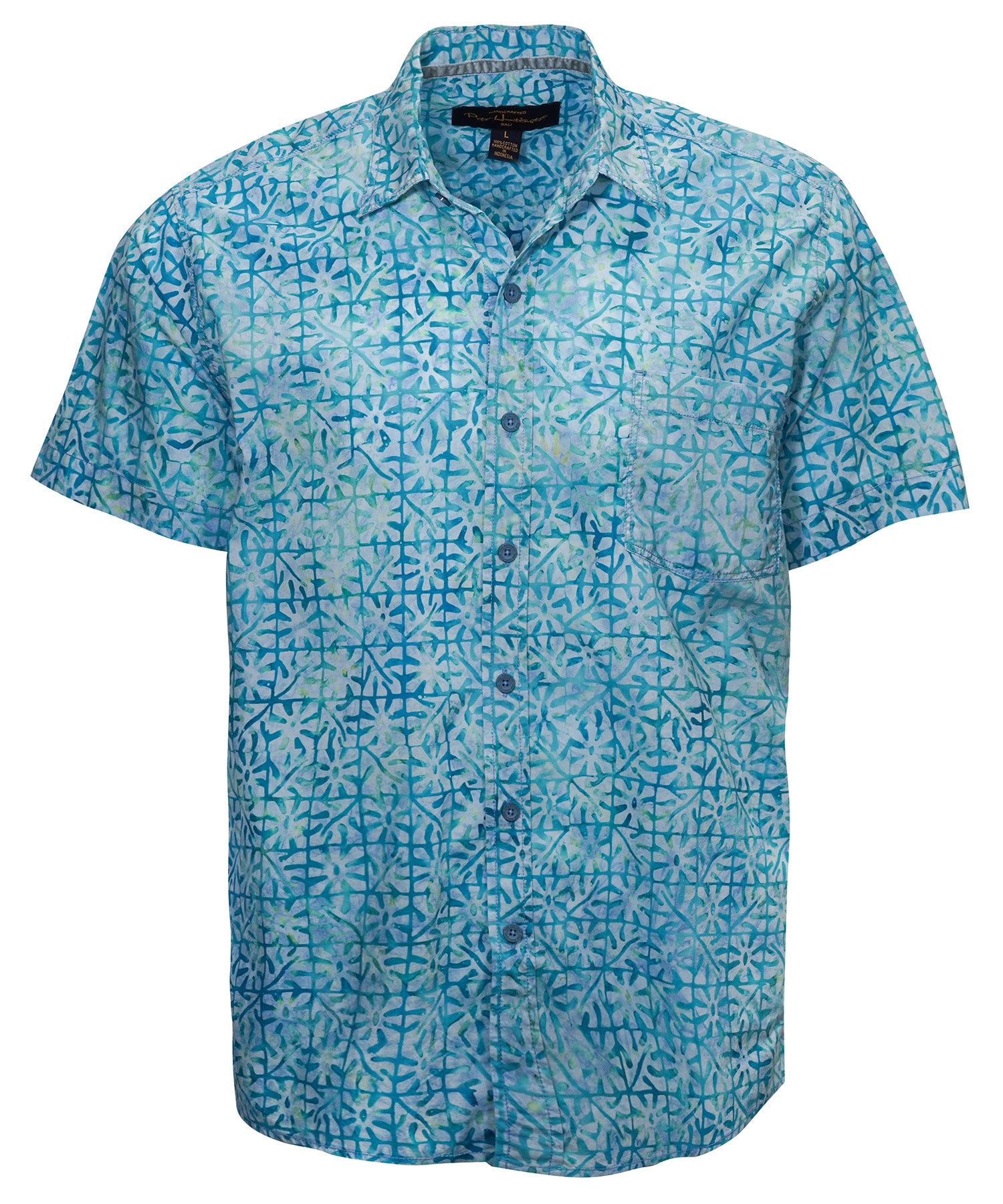 Pete Huntington Short Sleeve Boxes Print Sport Shirt