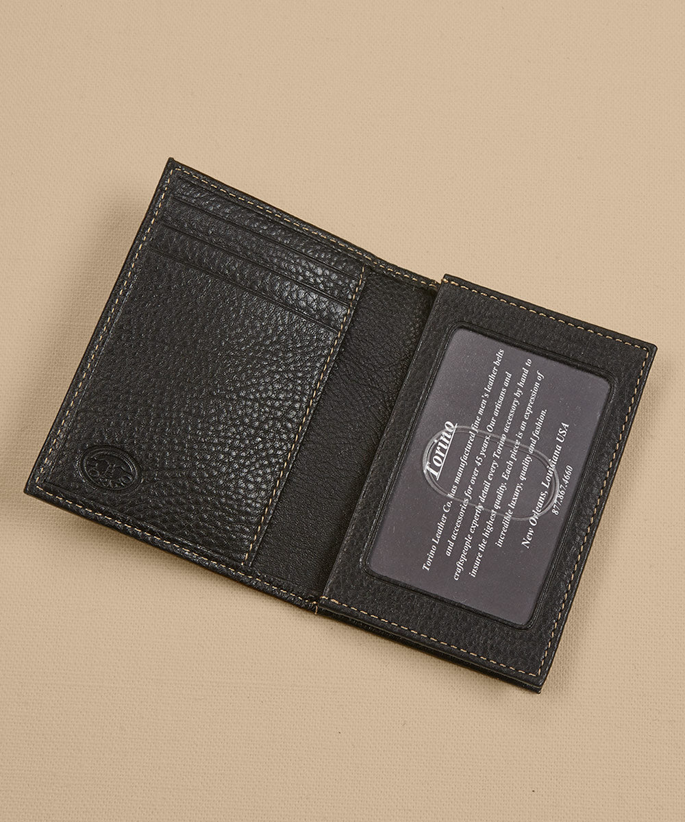 Porte-cartes à soufflet en cuir foulonné Torino, Men's Big & Tall