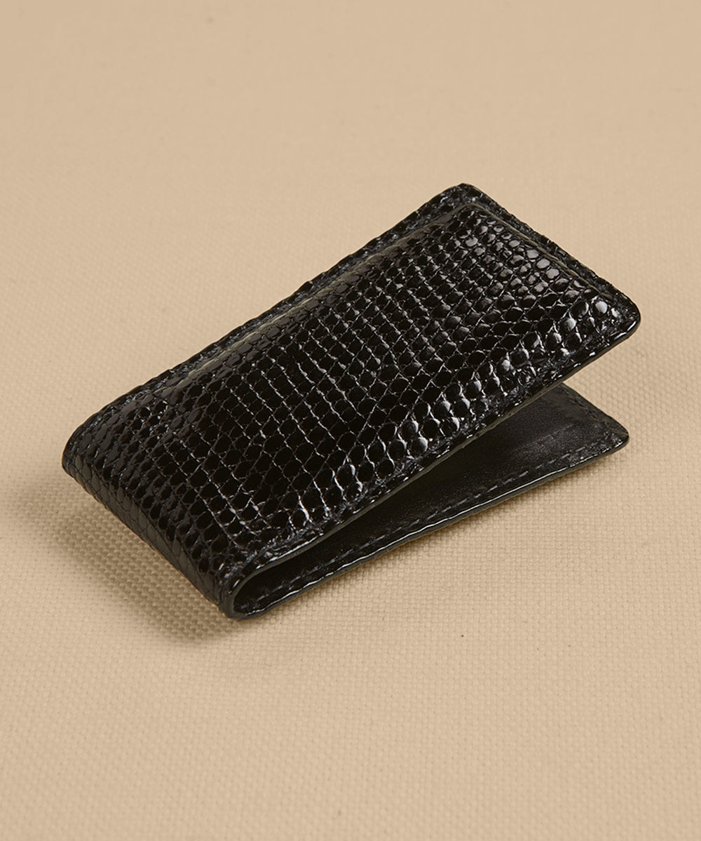 Torino Genuine Lizard Leather Magnetic Money Clip, Big & Tall