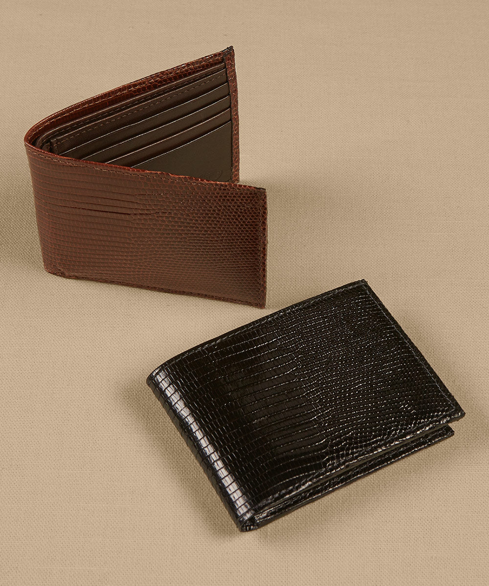Torino Genuine Ringmark Lizard Leather Billfold Wallet, Big & Tall