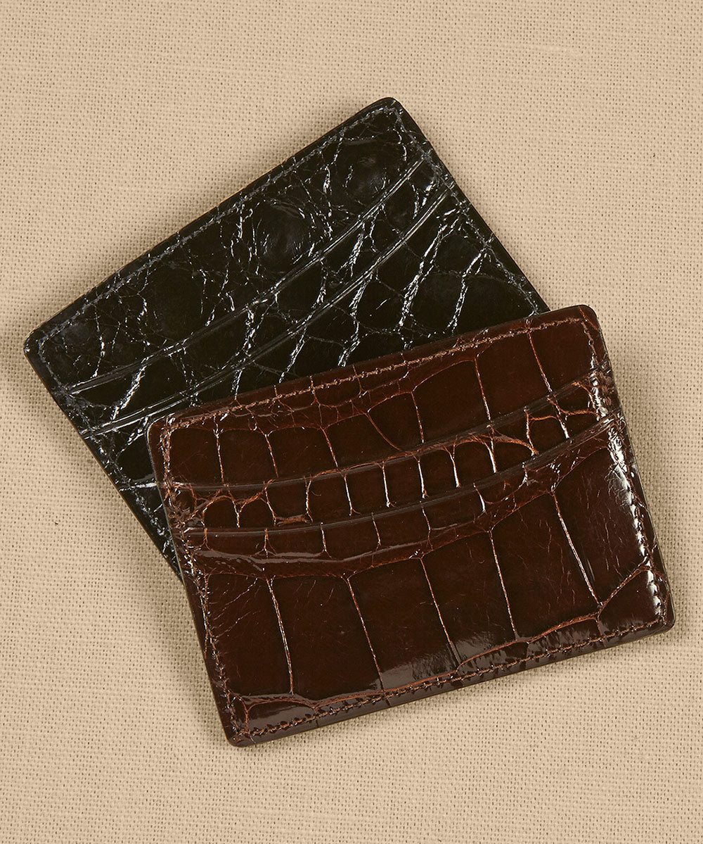 Étui pour cartes de visite/carte d'identité en cuir d'alligator véritable Torino, Men's Big & Tall